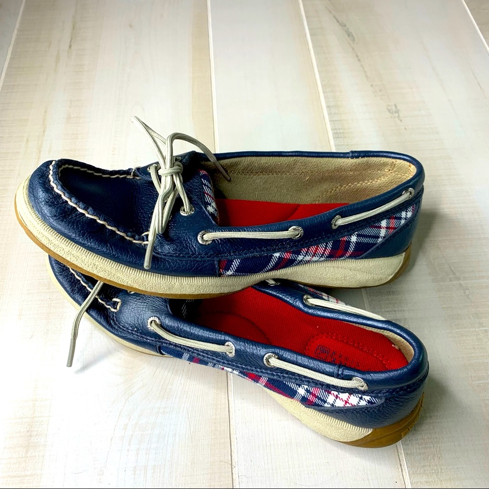Sperry Women’s STS90318 Latina Navy Red Plaid size 7.5